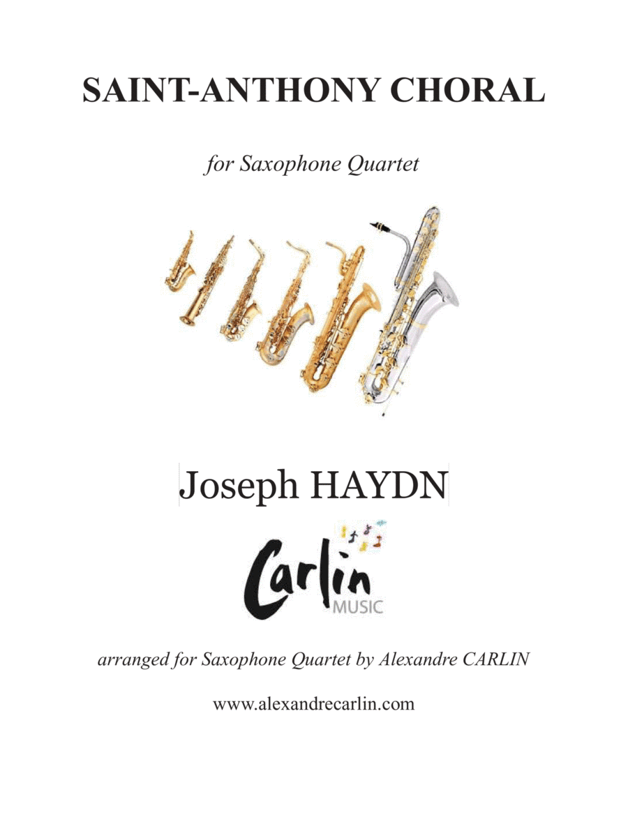 Saint-Anthony Choral by Haydn - arranged for Saxophone Quartet (arr. Alexandre CARLIN)