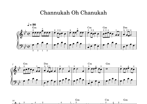 Oh Chanukah (folk song) - piano (arr. Piano eTutor app)