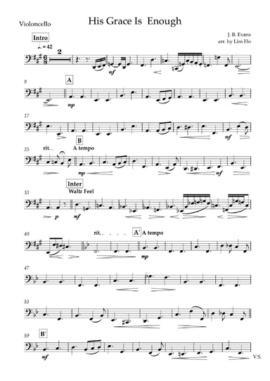 His grace is enough for me for String Quartet