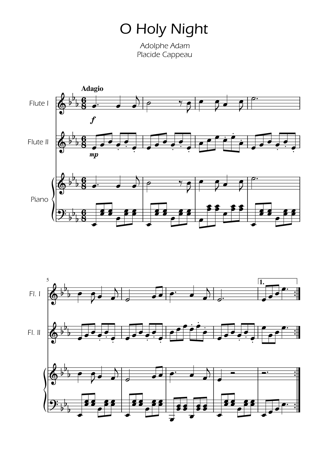 O Holy Night - Flute Duet w/ Piano (arr. Ygor Nunes)