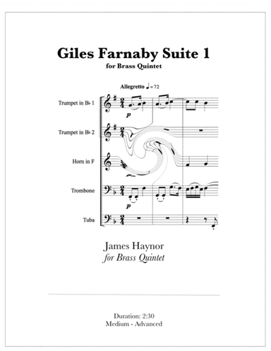 Giles Farnaby Suite 1 for Brass Quintet (arr. James Haynor)