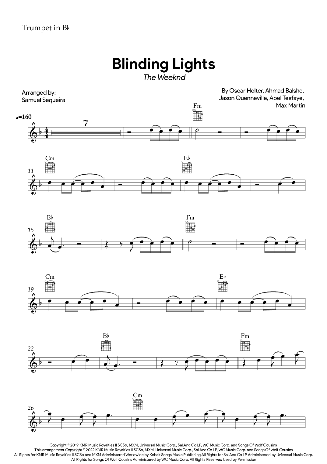 Blinding Lights (arr. Samuel Sequeira)