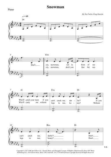 Snowman (arr. Wesley S. SIlva)