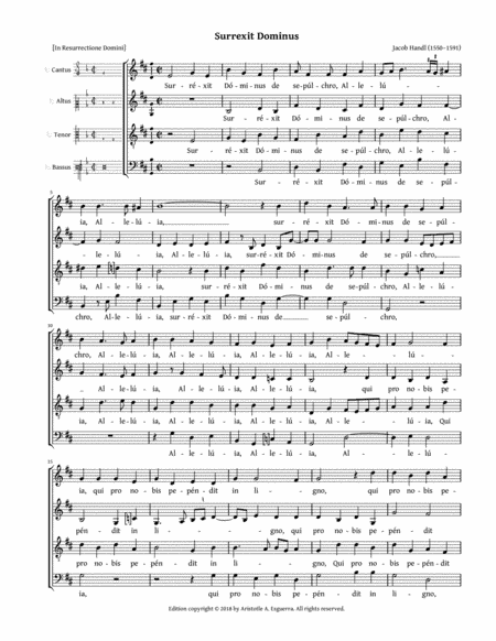 Surrexit Dominus (Handl) (arr. Aristotle A. Esguerra)