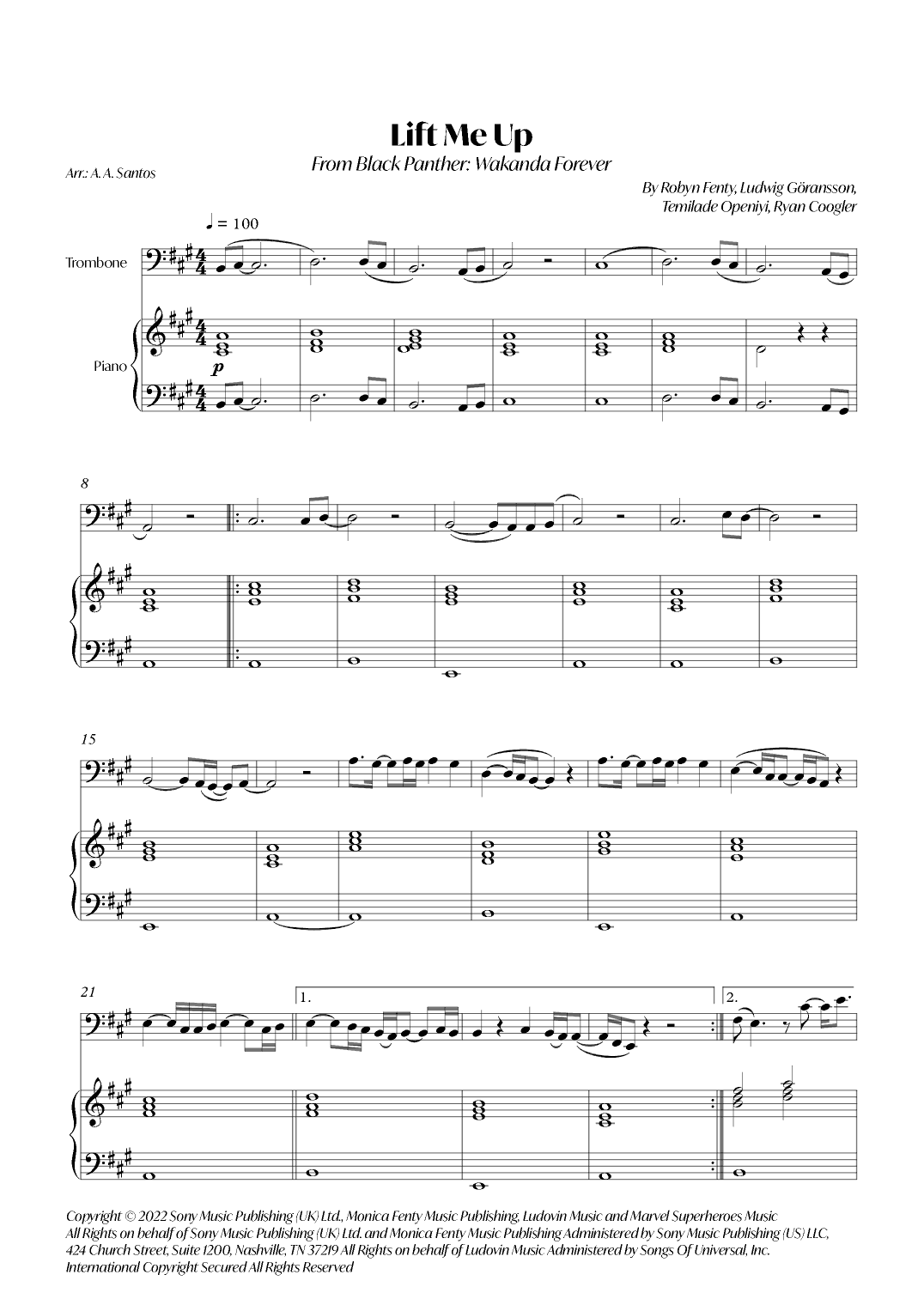 Lift Me Up (arr. André Alberto Santos)