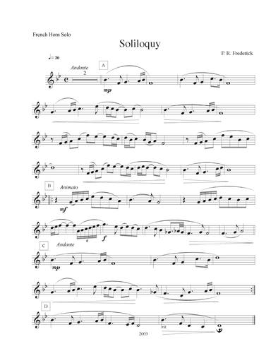 Soliloquy (French Horn Solo)