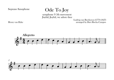 Ode To joy (Symphony 9 5th movement) (arr. Davi Rocha Campos)