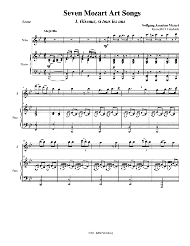 Seven Mozart Art Songs (arr. Kenneth D. Friedrich)