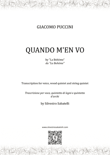 Quando m'en vo - La Bohème (arr. Silvestro Sabatelli)