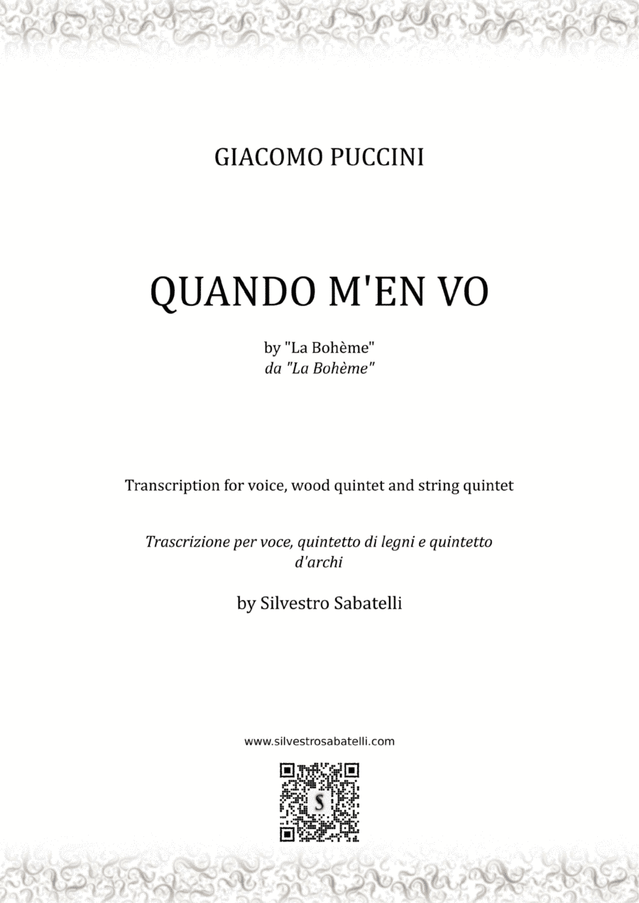 Quando m'en vo - La Bohème (arr. Silvestro Sabatelli)