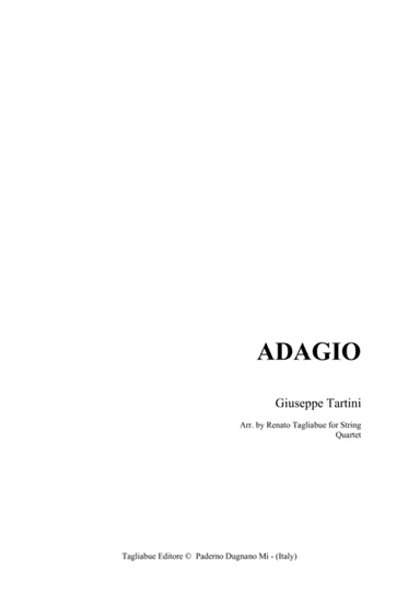 SARABANDA III -  G. Tartini - Arr. for String Quartet - Set of Parts (arr. Renato Tagliabue)