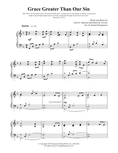 Grace Greater Than Our Sin (arr. Richard Kingsmore)