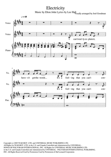 Electricity from the Broadway Musical BILLY ELLIOT (arr. Joel Godman)