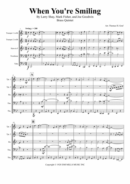 When You're Smiling (the Whole World Smiles With You) (arr. Thomas H. Graf)