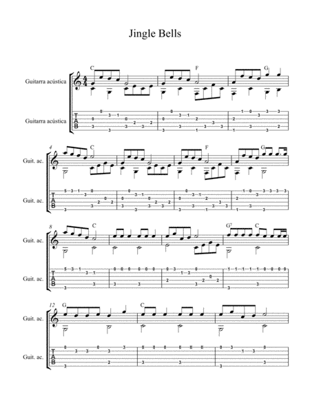 Jingle Bells For Fingerstyle Guitar (arr. Carlos A. Muñoz Martinez)
