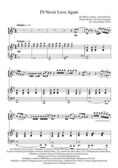 I'll Never Love Again (arr. Fiona Hickie)