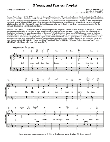 O Young and Fearless Prophet (arr. Lyndell Leatherman)