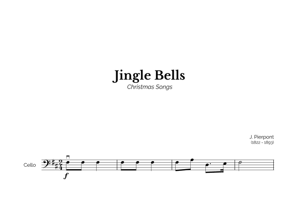 Jingle Bells for Easy Cello Solo (arr. Marcos Soares)