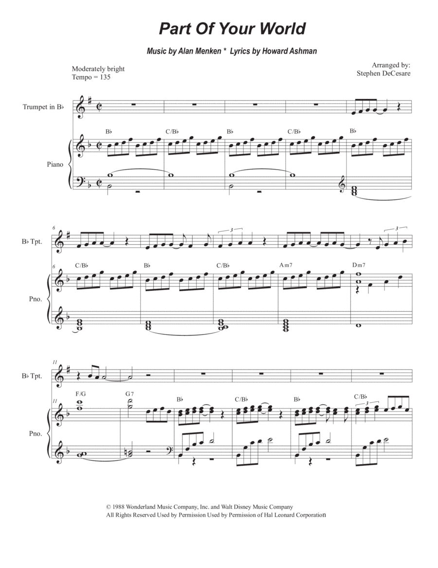 Part Of Your World (arr. Stephen DeCesare)