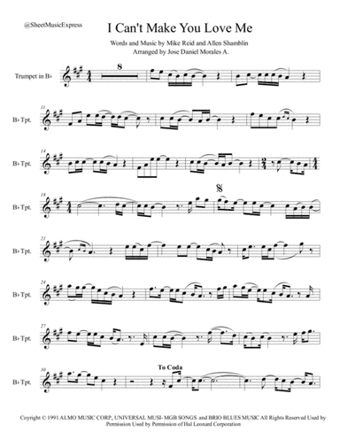 I Can't Make You Love Me (arr. Jose Daniel Morales A.)