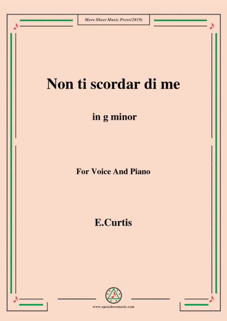 De Curtis-Non ti scordar di me in g minor (arr. MSM)