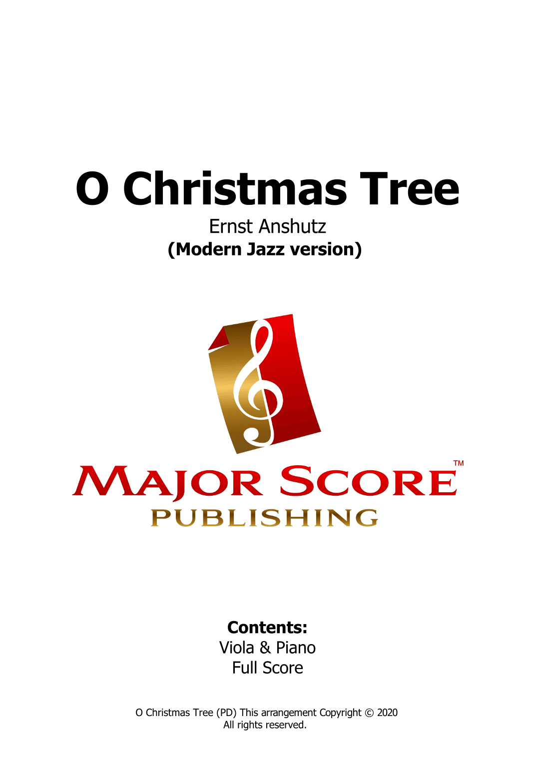 O Christmas Tree - Viola & Piano - G Major (arr. MAJOR SCORE PUBLISHING TM.)
