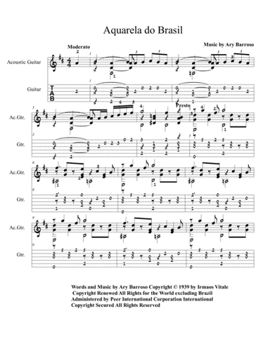 Aquarela Brasileira (aquarela Do Brasil) (brasil) (arr. Dwight Sutton)