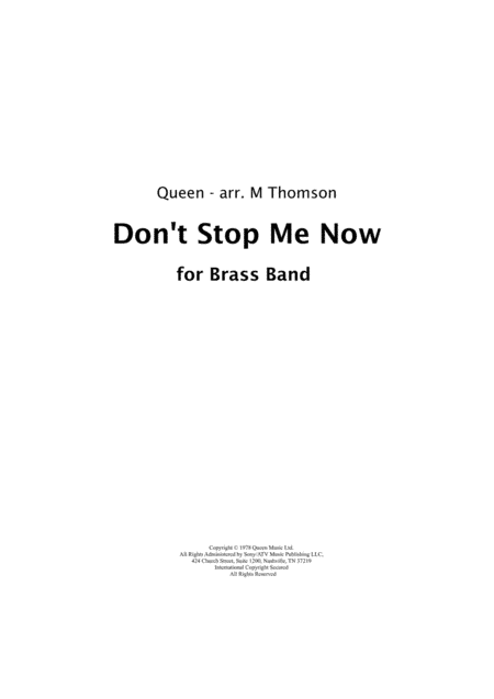 Don't Stop Me Now (arr. M Thomson)
