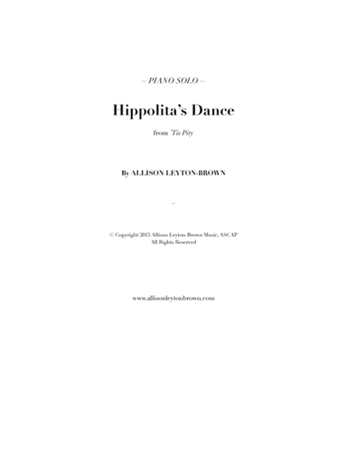 Hippolita's Dance - Expressive Piano Solo - by Allison Leyton-Brown