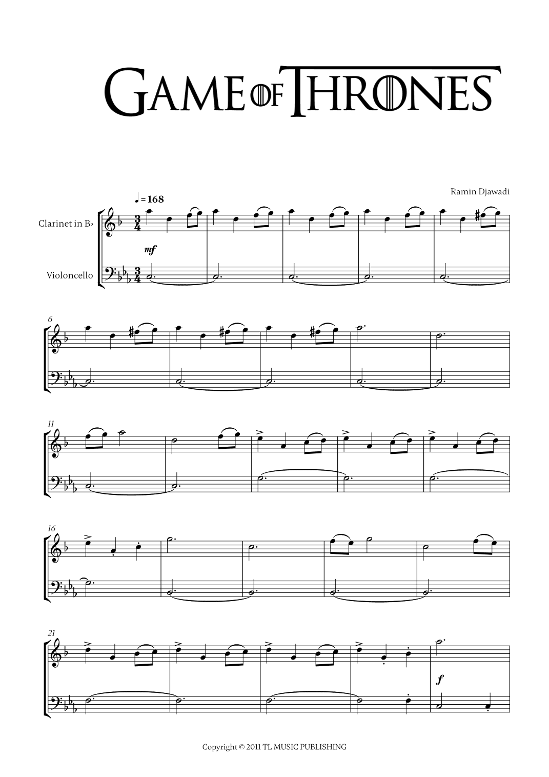 Game Of Thrones (arr. Cadenza Editions)