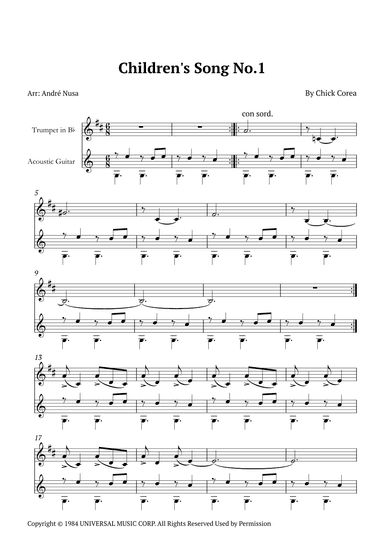 Children's Song No. 1 (arr. André Nusa)