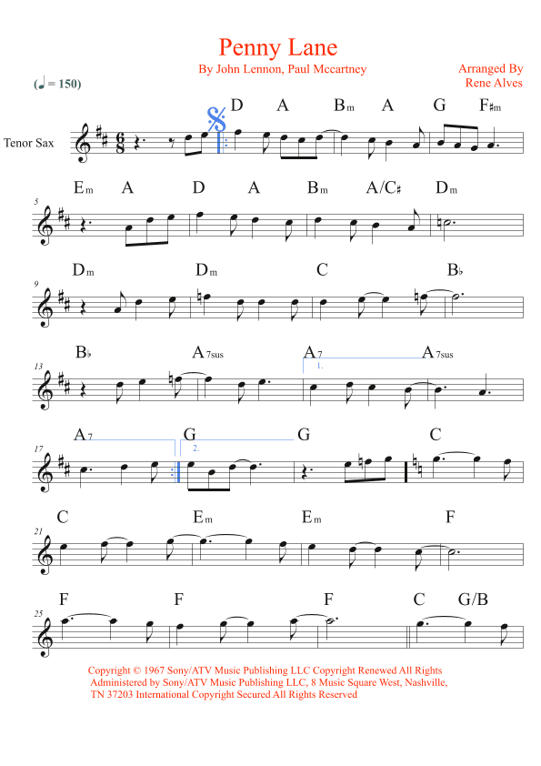 Penny Lane (arr. Rene Alves)