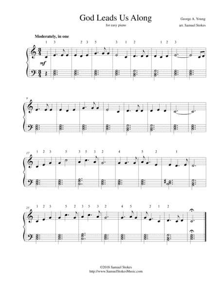 God Leads Us Along (God Leads His Dear Children Along) - for easy piano (arr. Samuel Stokes)