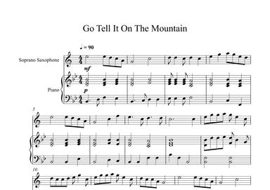 Go Tell It On The Mountain (Soprano Sax + Piano) (arr. Digital Book Music)
