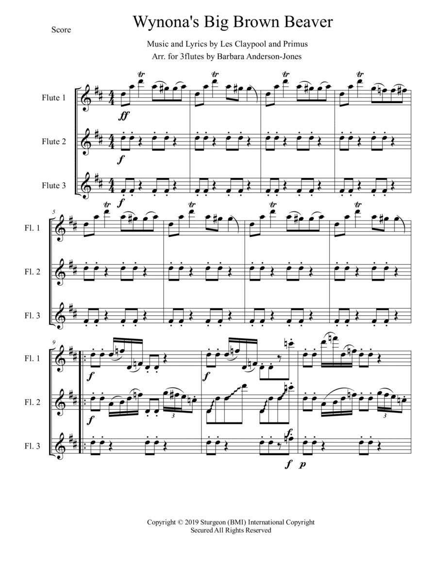 Wynona's Big Brown Beaver (arr. Barbara Anderson-Jones)
