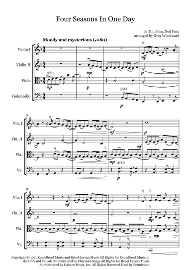 Four Seasons In One Day (arr. Greg Woodward)
