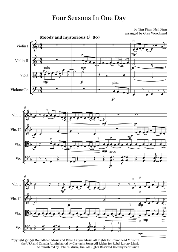 Four Seasons In One Day (arr. Greg Woodward)