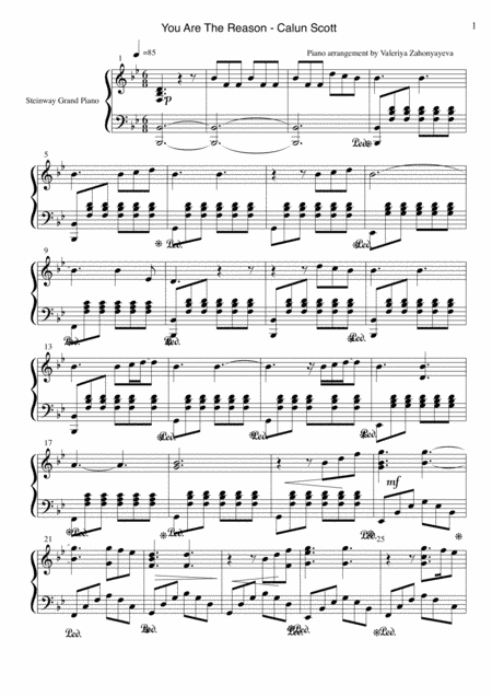 You Are The Reason (arr. Valeriya Zahonyayeva)