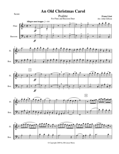 Franz Liszt "Christmas Tree Suite" for Flute and Bassoon Duet (arr. John Gibson)