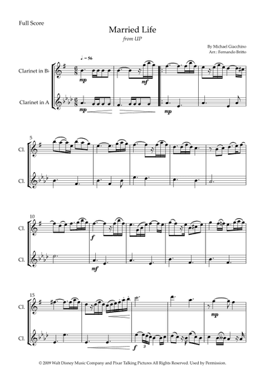 Married Life (arr. Fernando Britto)