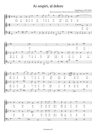 Ai sospiri, al dolore (arr. Early Music Scores)