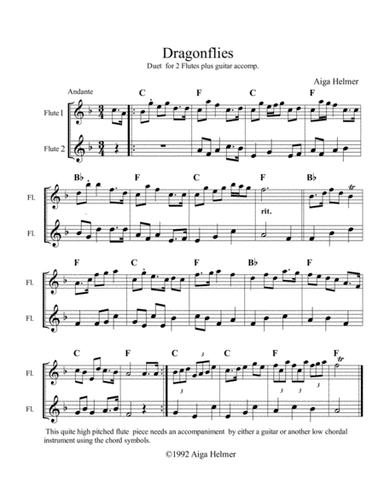 Dragonflies, duet f. Flute