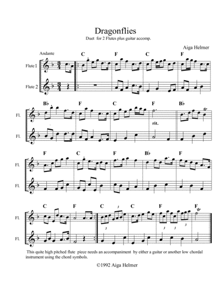 Dragonflies, duet f. Flute