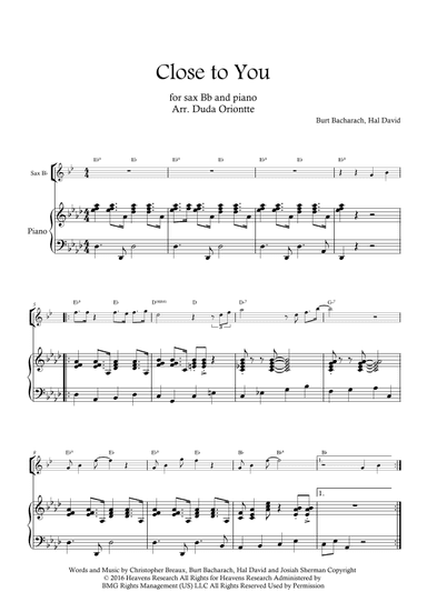 Close To You (arr. Duda Oriontte)
