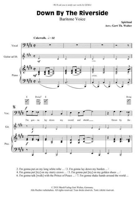Down By The Riverside (arr. Gert Th. Walter)