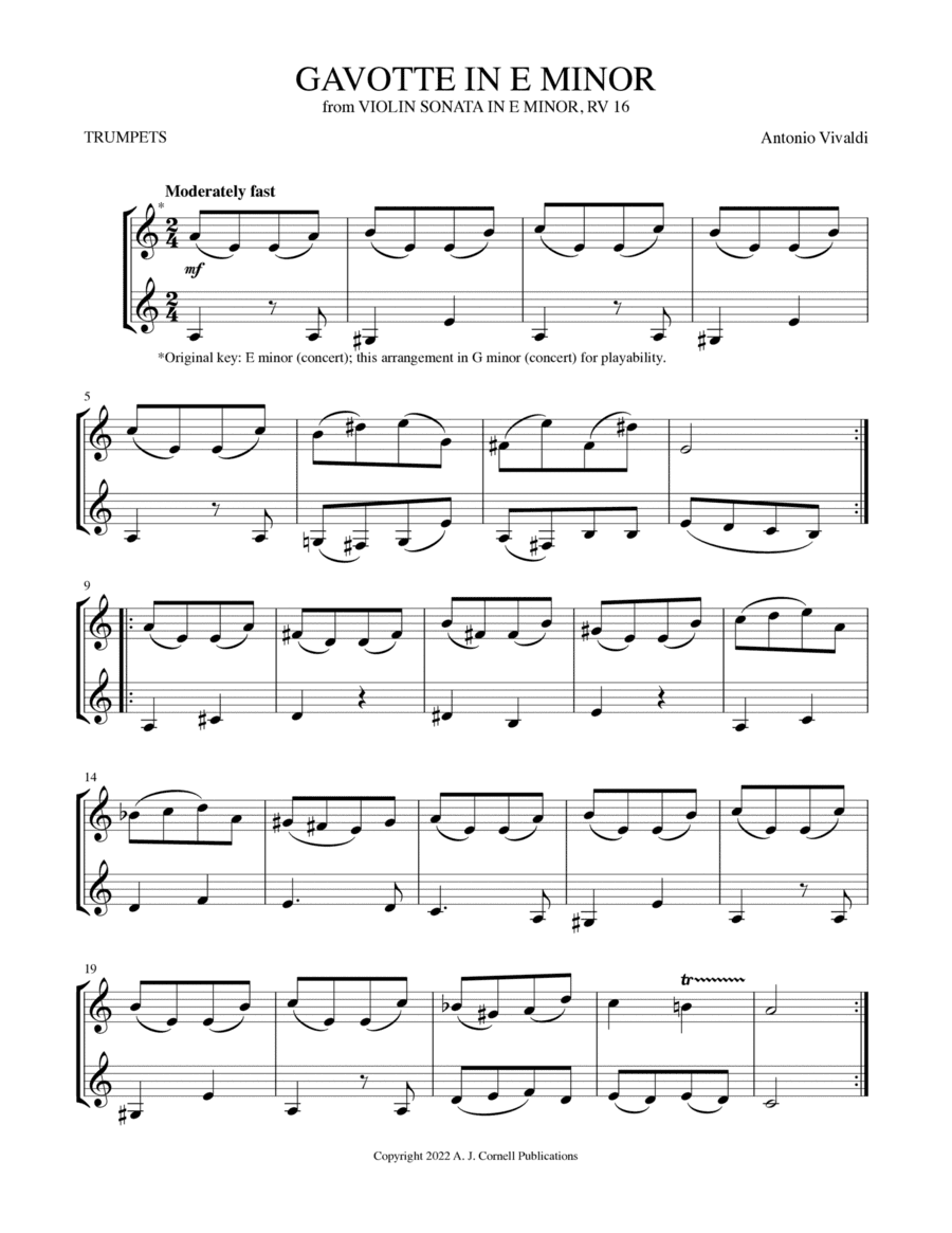 Gavotte in E Minor (from Violin Sonata in E Minor) (arr. Mark Phillips)
