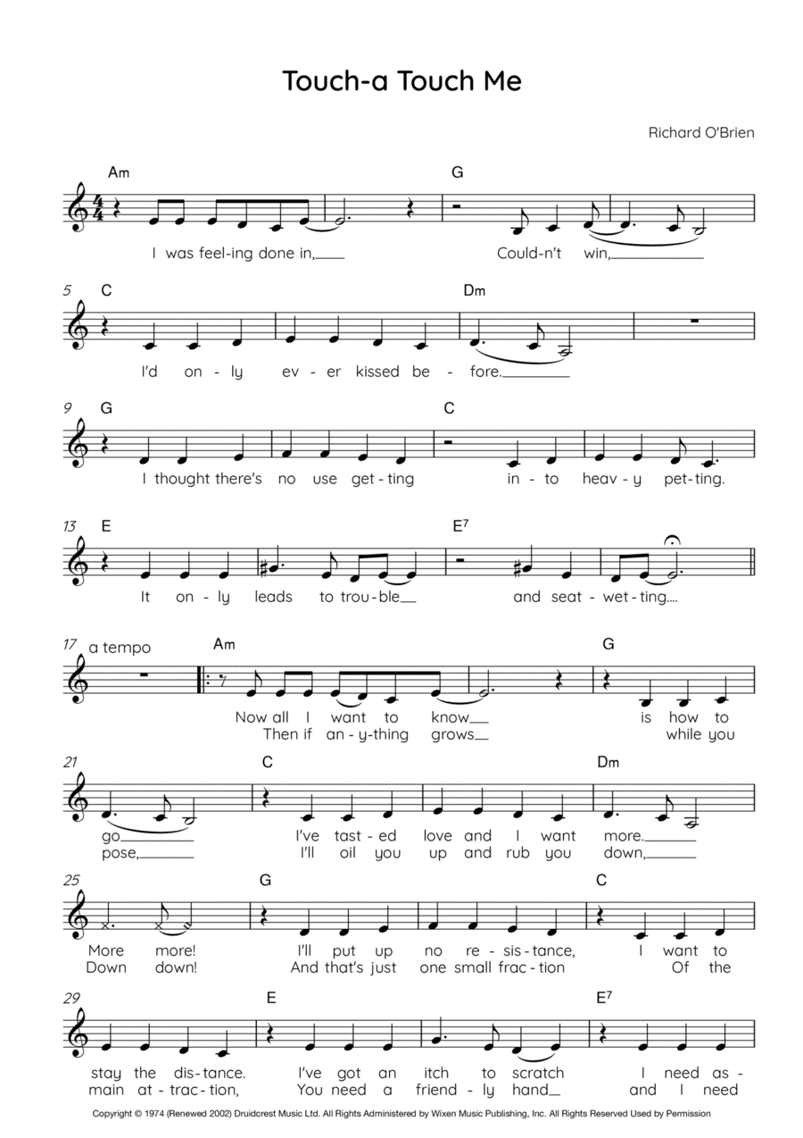 Touch A Touch A Touch A Touch Me (arr. Vicky Jacobs)