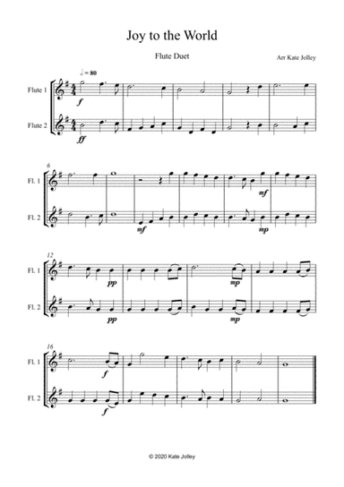 Joy to the World Flute Duet (arr. Kate Jolley)