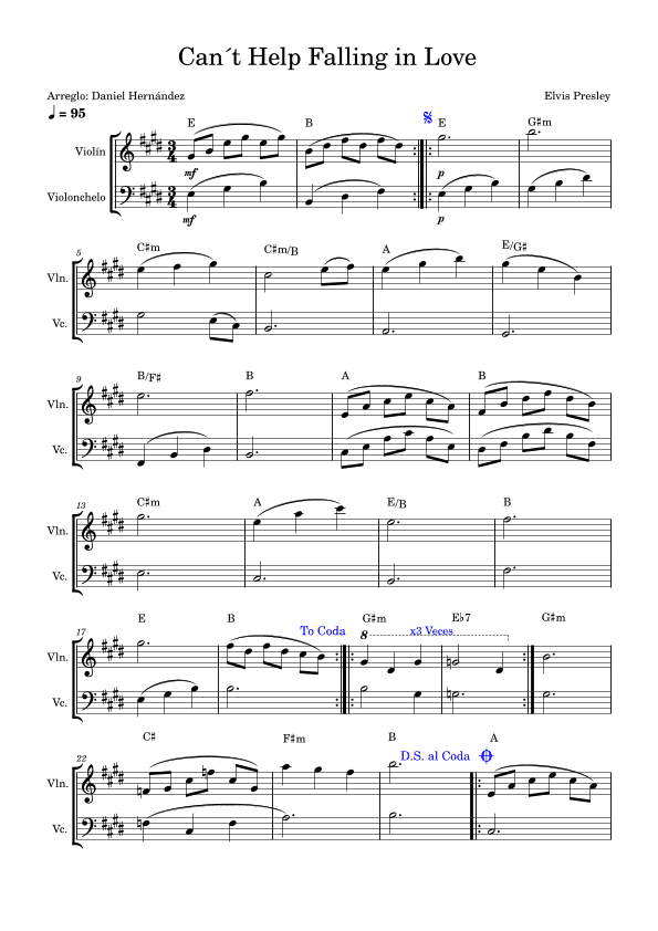 Can't Help Falling In Love (arr. Daniel Hernandez)