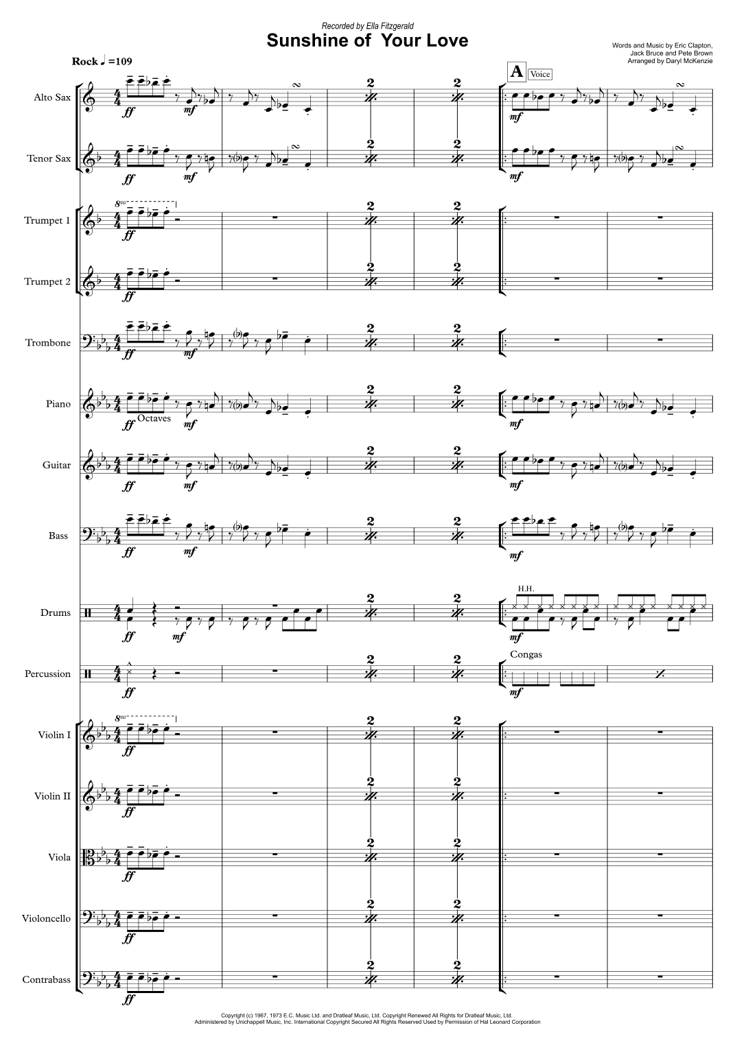 Sunshine Of Your Love (arr. Daryl McKenzie)